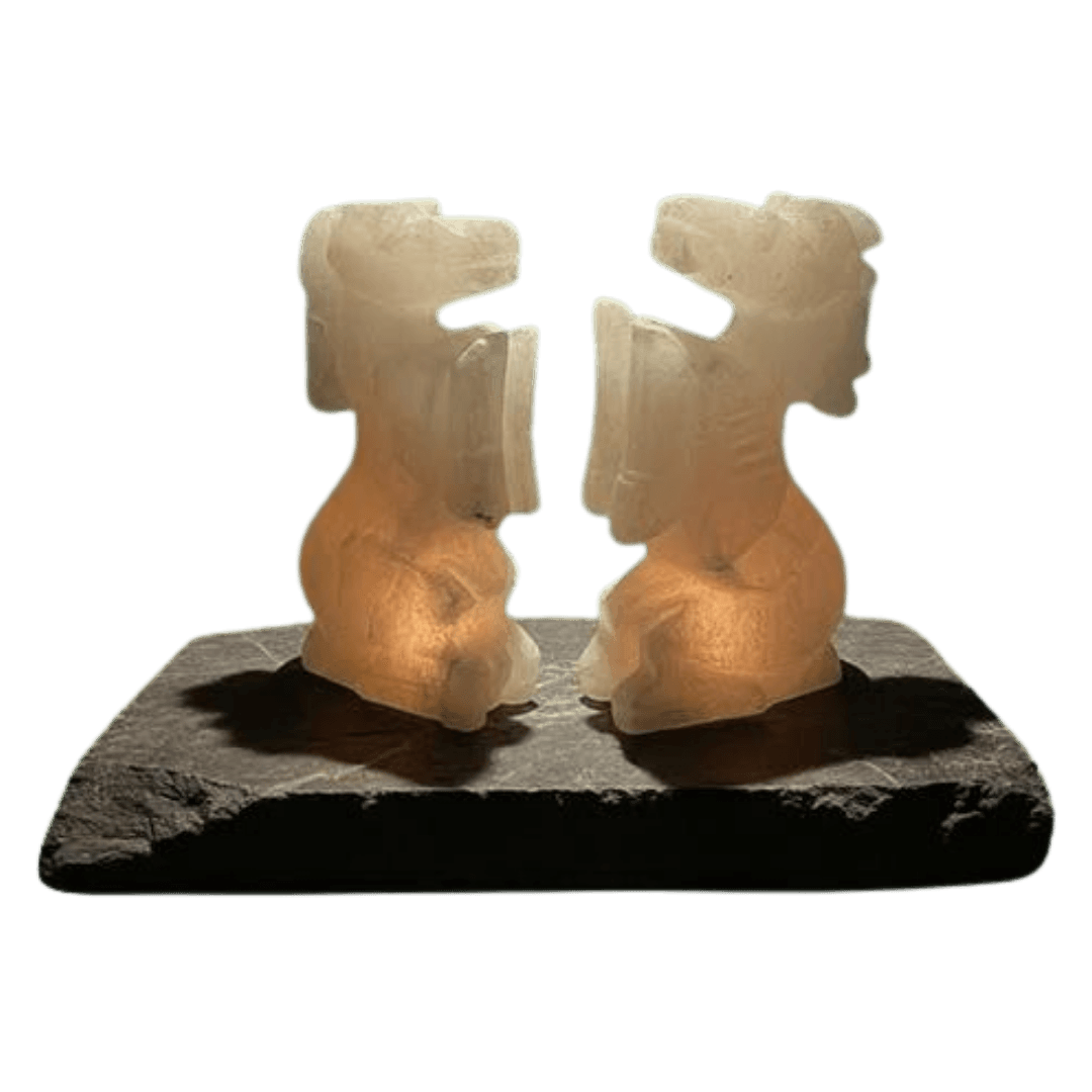 Original Hand-Carved Horse Majestic Glow Himalayan Salt Stone Lamp - Premium Khewra Rock Salt Decor in Pakistan - Orania Premium